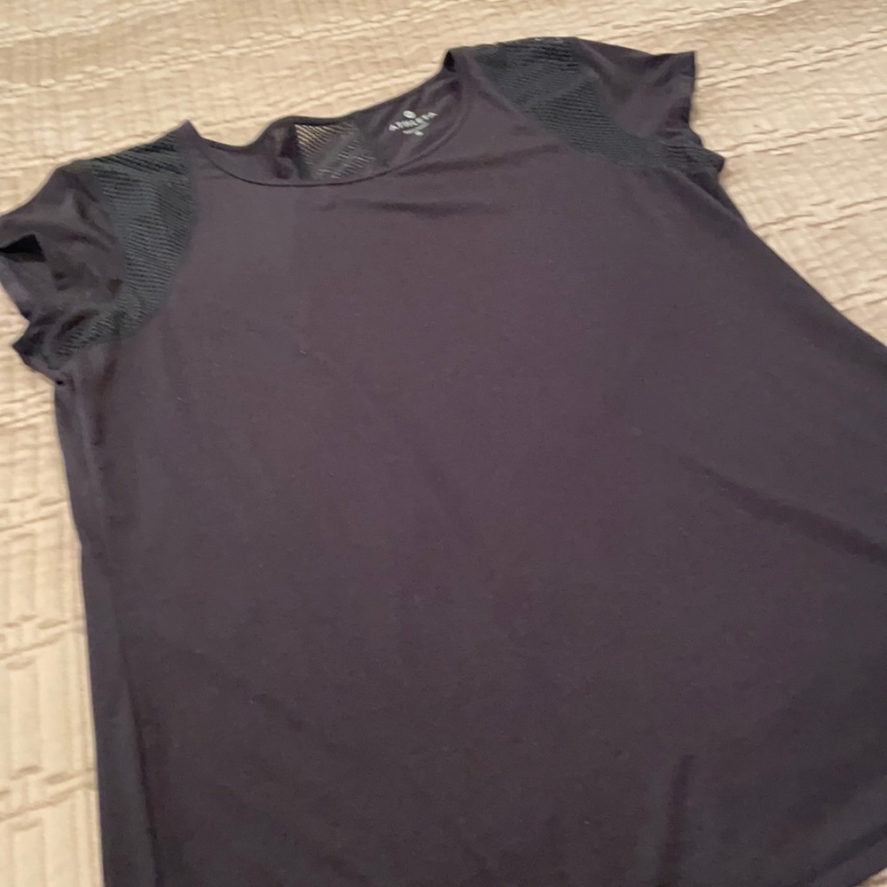 Athleta top, black with mesh inserts, S